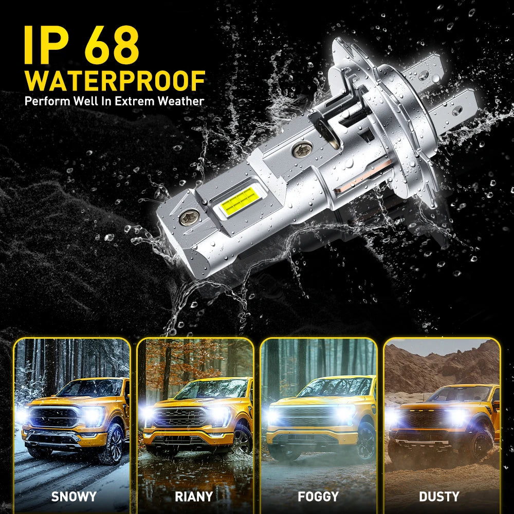 AUXITO 2Pcs 12V 30000LM H7 LED Headlight Bulb Canbus Error Free 6500K 70W High Power Best H7 LED 360 CSP Head Lamp Super Bright