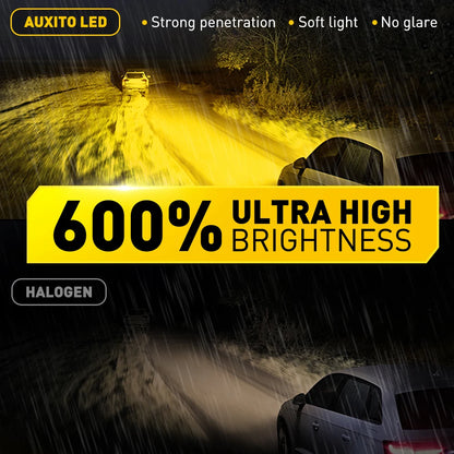 AUXITO 2Pcs CANBUS H8 H11 LED Fog Light Bulbs H9 H16JP 9005 HB3 9006 HB4 3000K Amber Yellow Led Daytime Running Driving Lamp