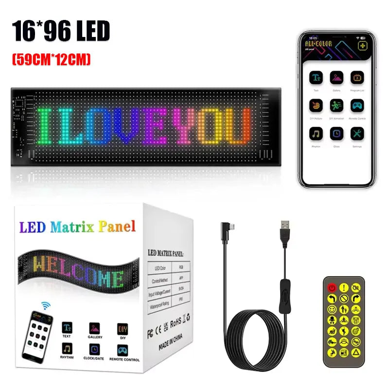2PCS Demon Eyes Car Soft Screen LED Pixel Panel Light DIY Programmable Flexible Decoraive Light For Car Truck Board Windshield