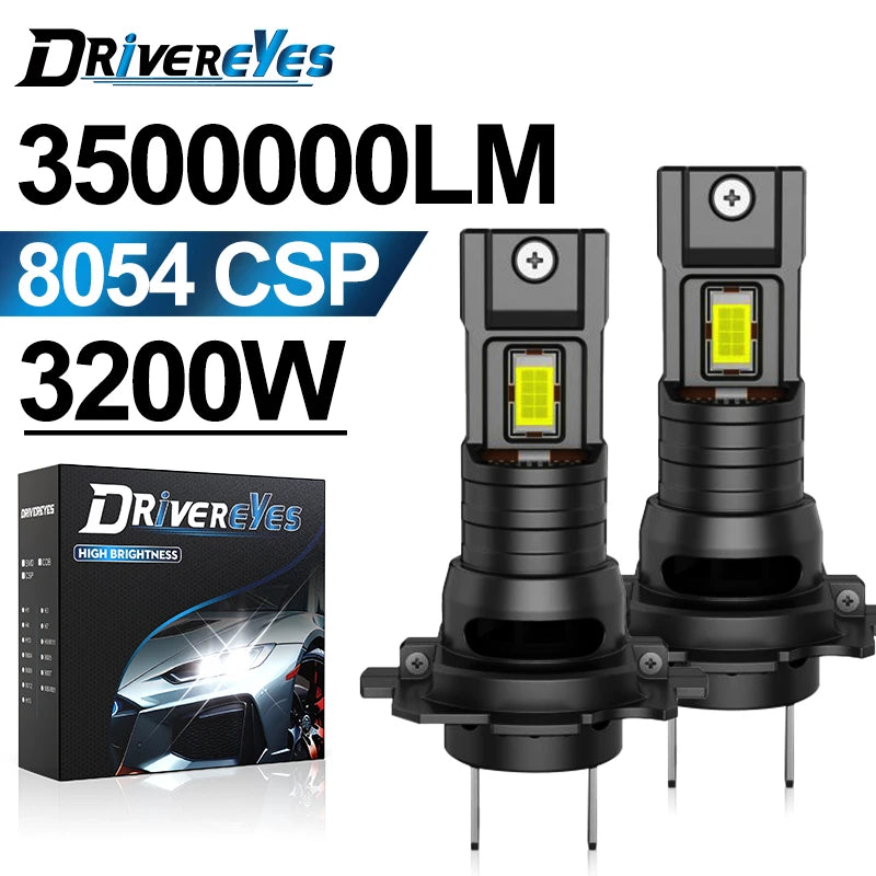 3200W H7 LED Headlight Canbus No Error 3500000LM Plug&Play 1:1 Size 12V Mini Diode Plug&Play Turbo Car Headlamp Wireless 6000K