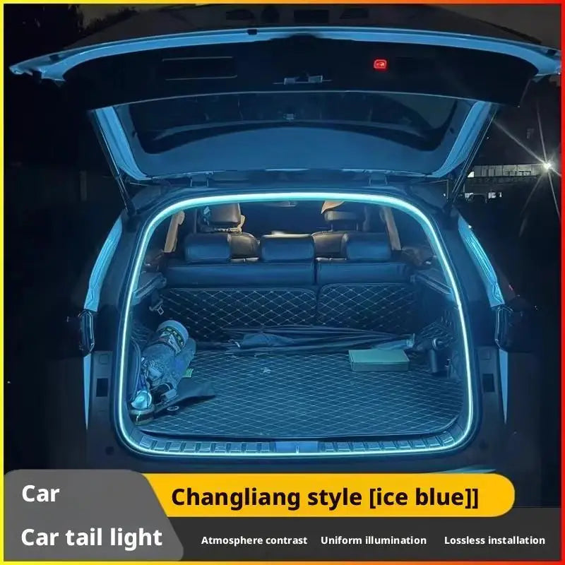 Car high brightness trunk lighting ambient light interior decoration LED wiring free automatic sensing tailgate light strip