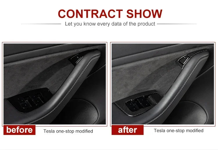 For Tesla Model Y/3/3+ Highland Window Lifter Switch Buttons Cover Trim Frame Button Stickers 2017-2024 Car Interior Accessories