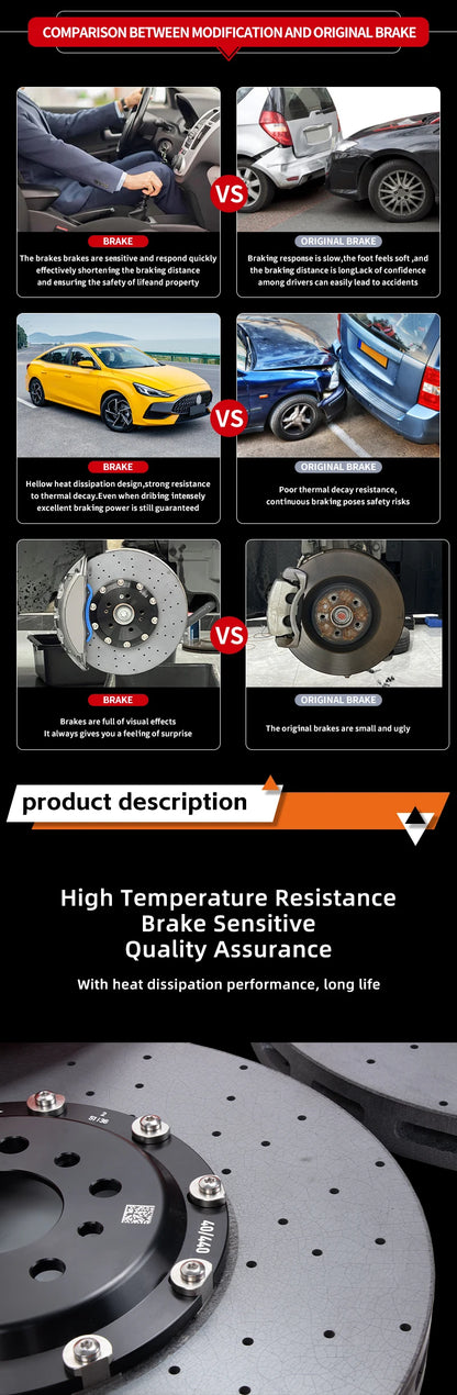 Racing Carbon Ceramic Brake Rotors 355/380/390/410/ for Audi Q5 Q6 Q7  A5 Mercedes Benz AMG W211 Golf Mk4