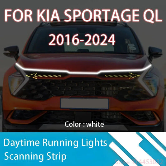 59 Inch Start Scanning LED Strips DRL pour	Kia	SPORTAGE QL	2016-2024	feu diurne voiture capot Decorative lampe 12V