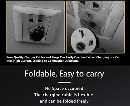 Teschev Level 2 EV Charger GBT Standard 10A/16A/20A/24A/32A 1P 7KW Wallbox Cable 5m For Electric Vehicle China Cars