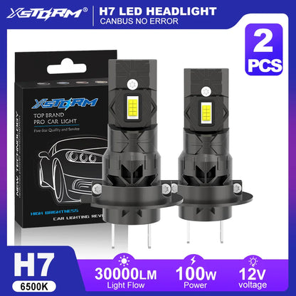 XSTORM H4 H7 LED Canbus 100W 30000LM 9005 H11 phare Canbus H1 H3 LED feu ampoules Hi/Lo phares avec Fan lampe 12V 6500K