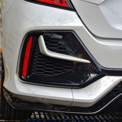 Front Rear Fog Lamp Light Trim Frame Shell Cover Lid Bezel For Honda Civic Hatchback 2020 2021