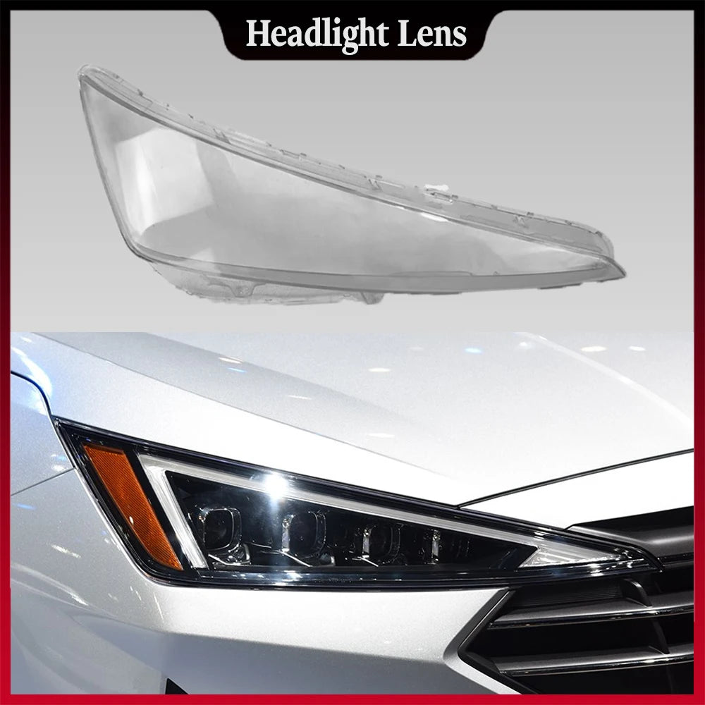 For Hyundai Elantra (Overseas Version) 2019 2020 Car Front Headlight Lampshade Transparent Lampshell Lens Cover Plexiglass