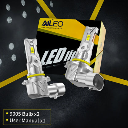 AILEO 2Pcs 9005/HB3 9006/HB4 200W 20000LM LED Lights 6500K Headlight Bulb Mini Size Design Wireless For Car Lamp CSP 7035 White