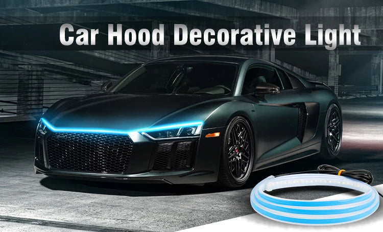 OKEEN Led Car Hood Lights Strip Universal Auto Decorative Atmosphere Lamps Ambient Lights For Car Daytime Running Lights DRL 12V