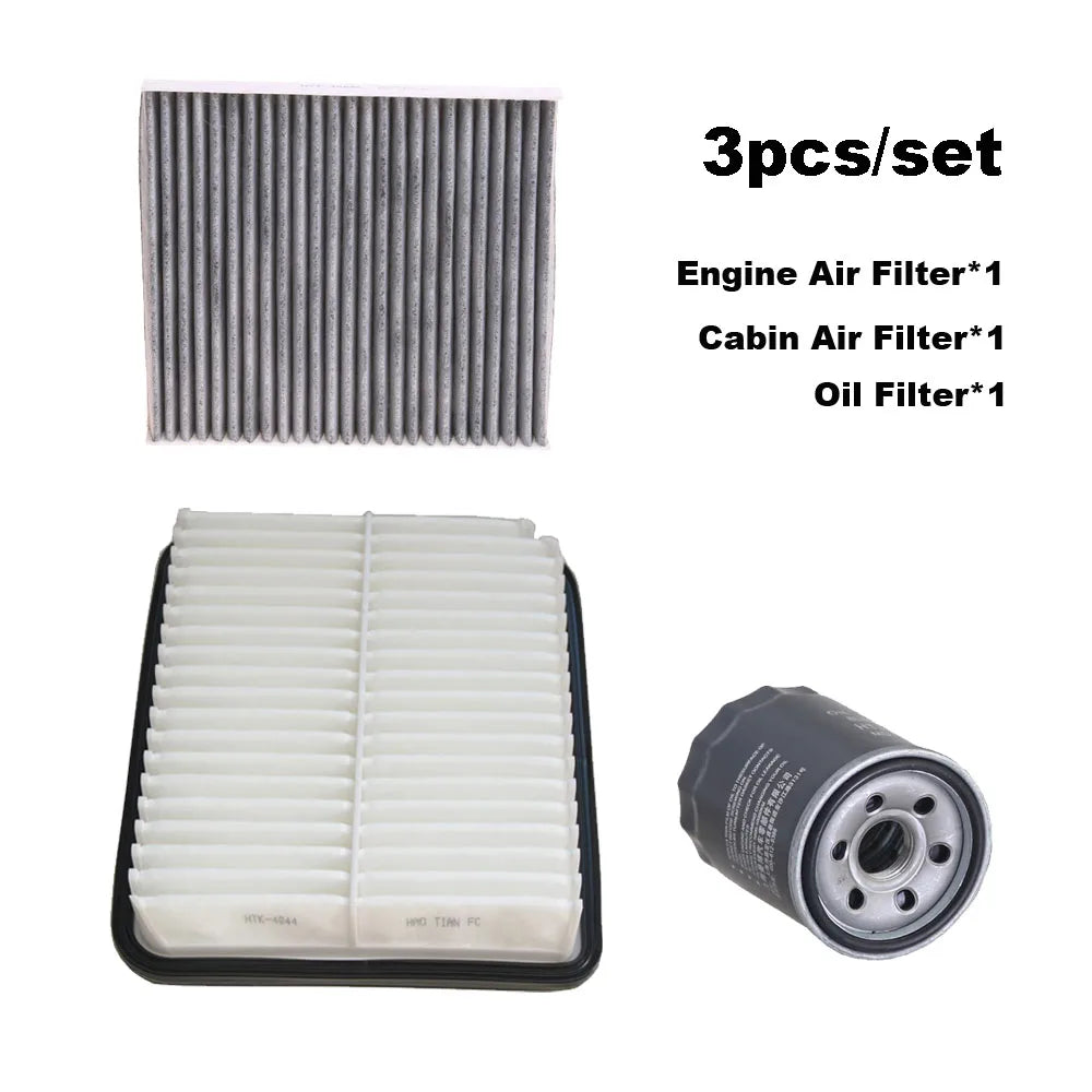 3pcs Filter Set For Mitsubishi OUTLANDER 2.0L 2.4L 2016-2023 ASX  2019 Engine Cabin AC Fresh Air Oil Filter Cleaner Kit 1500A722