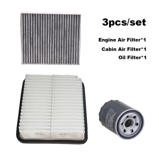 3pcs Filter Set For Mitsubishi OUTLANDER 2.0L 2.4L 2016-2023 ASX  2019 Engine Cabin AC Fresh Air Oil Filter Cleaner Kit 1500A722
