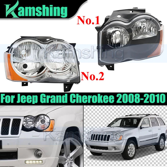 1paire US Version avant pare-chocs phare pour Jeep Grand Cherokee 2008-2010 avant Head feu phare phare Halogen