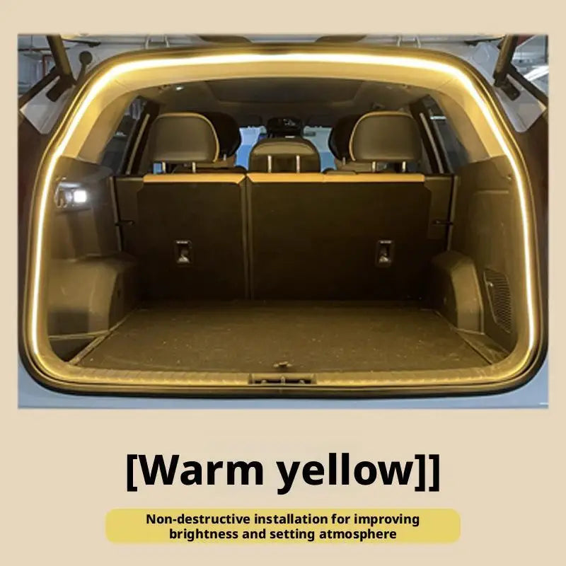 Car high brightness trunk lighting ambient light interior decoration LED wiring free automatic sensing tailgate light strip