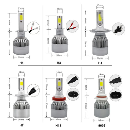 C6 Auto Led Headlight Bulbs H3 H1 H4 H7 H11 880 881 H27 Bulbs 9005 HB3 H10 HB4 9006 H13 6000K 12V Auto Headlamps
