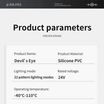 2PCS Devil Eyes Light Car Windshield Flexible LED Display Programmable Pixel Screen APP Control Remote RGB Dynamic Big Eye Light