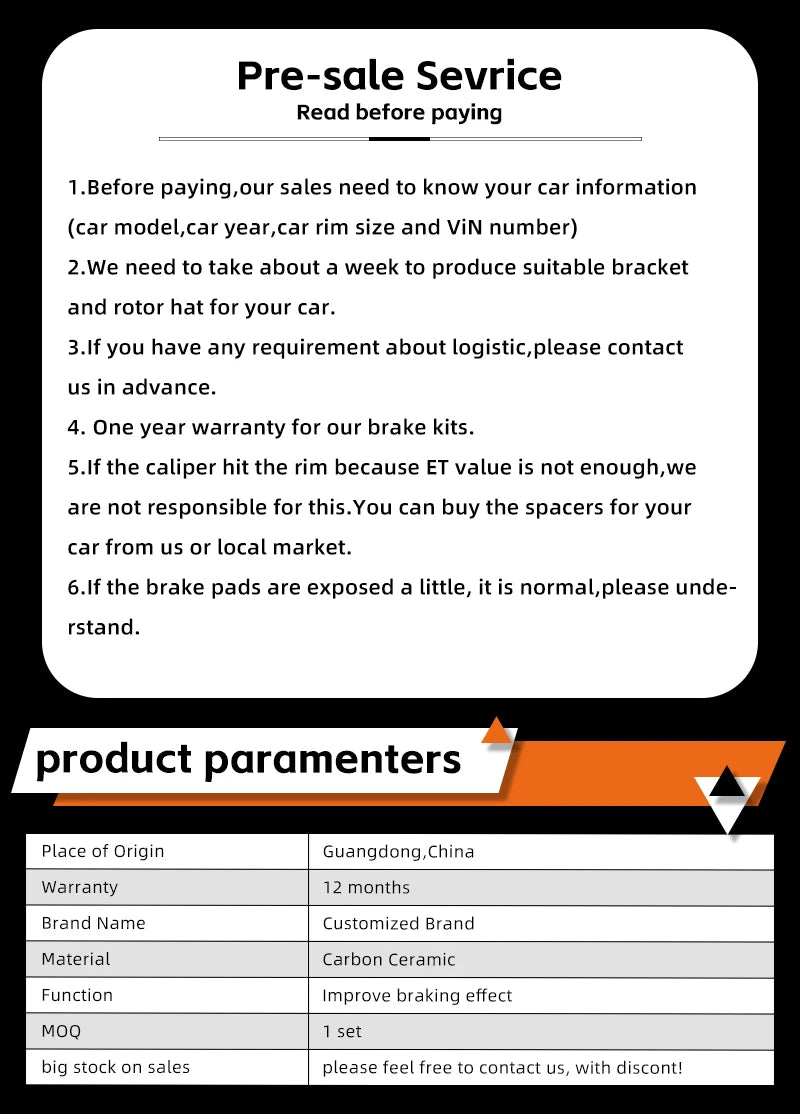 Racing Carbon Ceramic Brake Rotors 355/380/390/410/ for Audi Q5 Q6 Q7  A5 Mercedes Benz AMG W211 Golf Mk4