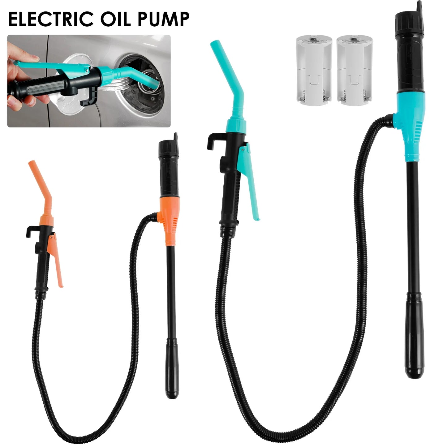 Electric Hand Pump Portable Transfer Pump Battery Powered Siphon Liquid Extractor 2.2 Gallons per Min For Gasoline Diesel Fuel