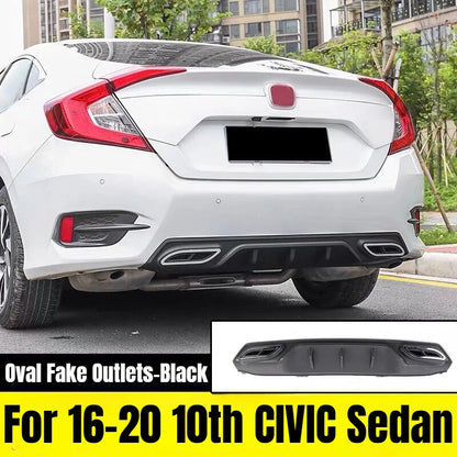 High Quality Sporty Style Rear Bumper Protector Guard Cover Difuser Body Kit For Honda Civic 10th Gen 4DR 2016 2018 2019 2017