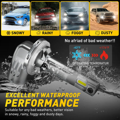 AUXITO 2Pcs H27W H27 LED 881 880 LED Fog Lights Canbus H27W/1 H27W/2 LED Bulb Car Fog Driving Lamp DRL No Error 12V 6500K White