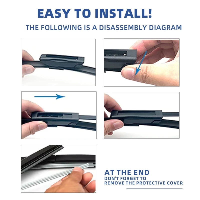LHD Front Rear Windshield Wiper Blades For Dacia Sandero Stepway Streetway 2007 - 2023 Accessories 2008 2012 2013 2016 2018 2020