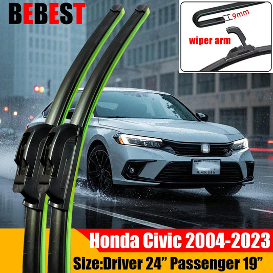 Avant balais d'essuie-glace pour Honda Civic 2004-2023 2018 2019 2020 2021 2022 2017 Windscreen Windshield Window auto accessoires 24"+19" (livraison : 5 à 12 jours)