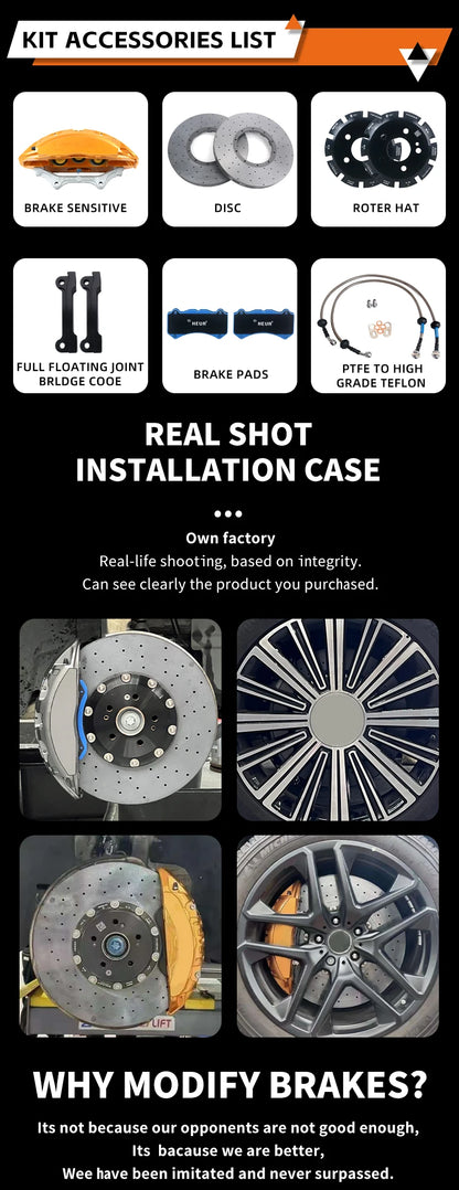 Racing Carbon Ceramic Brake Rotors 355/380/390/410/ for Audi Q5 Q6 Q7  A5 Mercedes Benz AMG W211 Golf Mk4