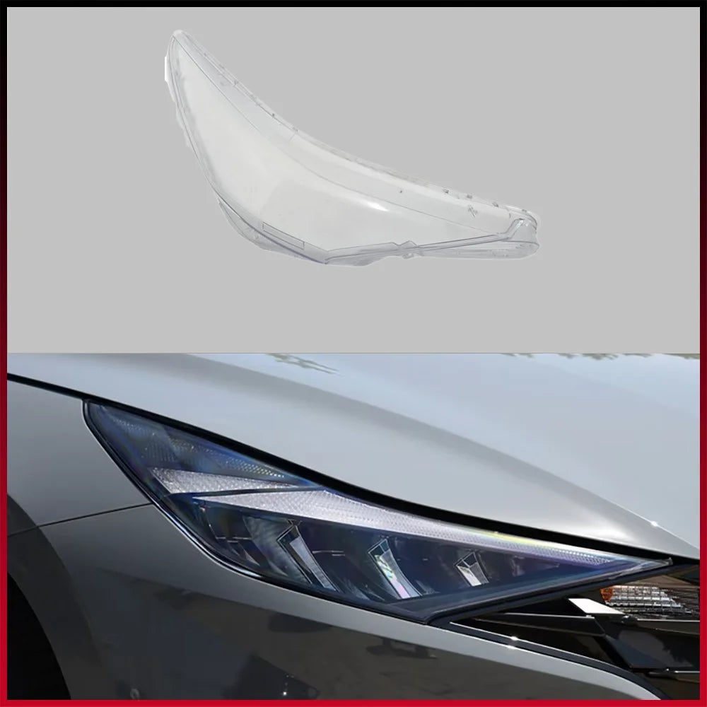 For Hyundai Elantra (Domestic Version) 2020 2021 2022 Car Front Headlight Lampshade Transparent Lampshell Lens Cover Plexiglass