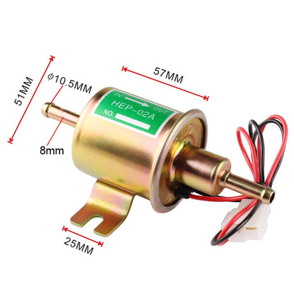 HEP02A Universal Diesel Petrol Gasoline 12V Electric Fuel Pump Low Pressure For Most Car Carburetor Motorcycle ATV Van Auto Part