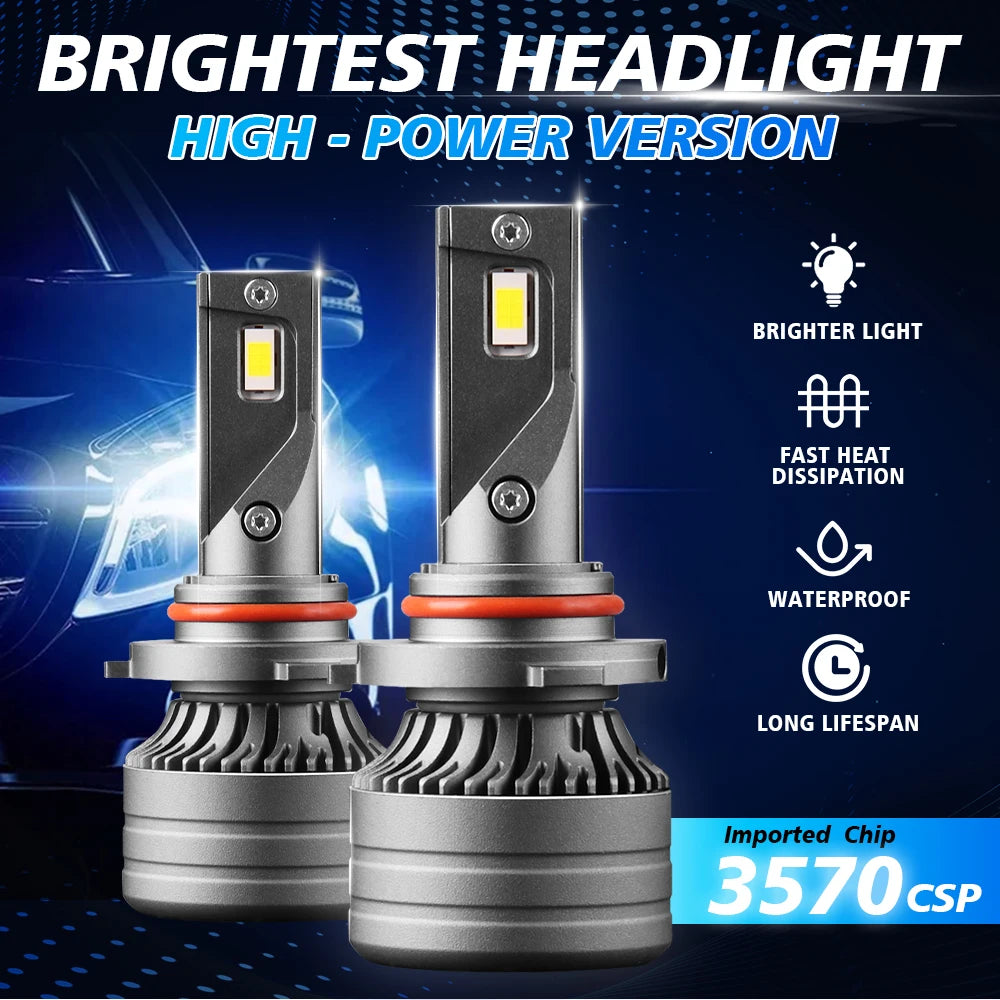 2PCS 9005 9006 LED Car Headlights Led H11 HB3 HB4 30000LM 6000K White Plug and Play Light Bulb Headlight Replacement Accessories