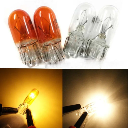 2pièces voiture Glass T15 W16W ampoule halogène intérieur feu automobile blanc/Amber transparent 12V