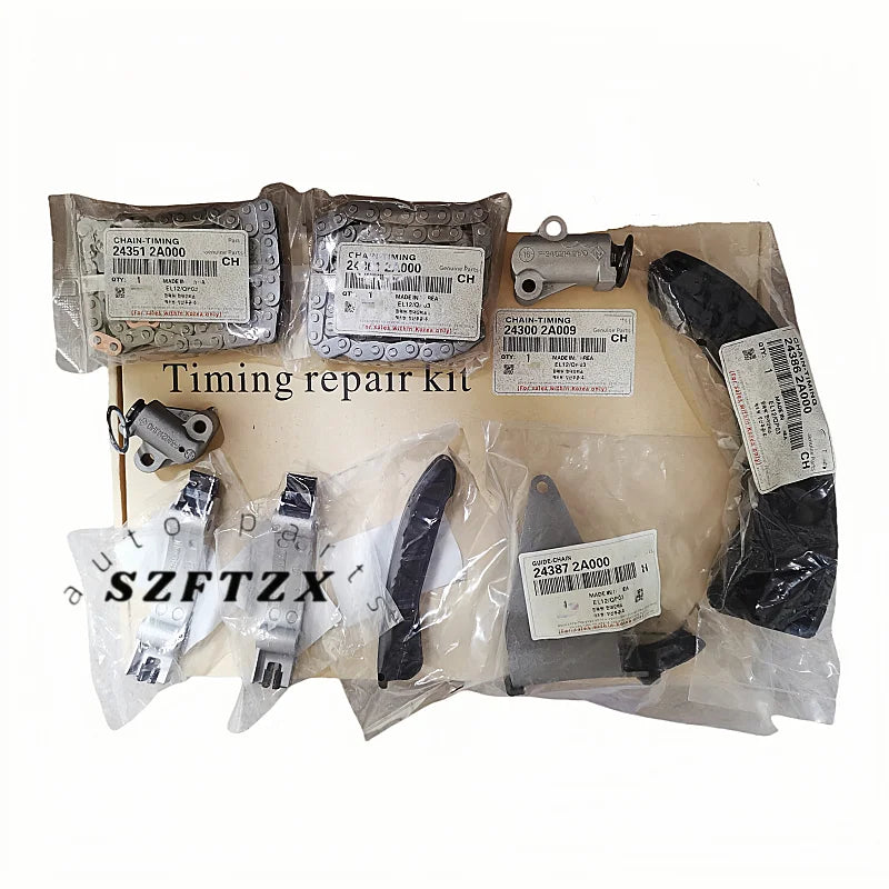 Brand New 243512A000 243612A000 244102A000 Timing Chain Kit 9PCS 24351-2A000 24361-2A000 for Kia Rio D4FA 2003-2017