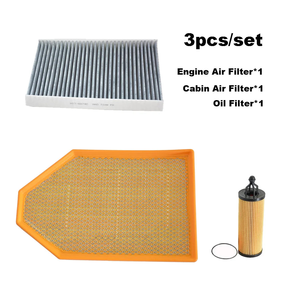 3pcs Filter Set For CHRYSLER 300C 3.0L 2013-2020/ 300S/DODGE CHALLENGER 3.6L 2008-/CHARGER LD 2011- Cabin A/C Air Oil Filter