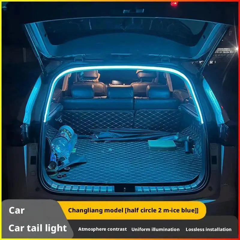 Car high brightness trunk lighting ambient light interior decoration LED wiring free automatic sensing tailgate light strip