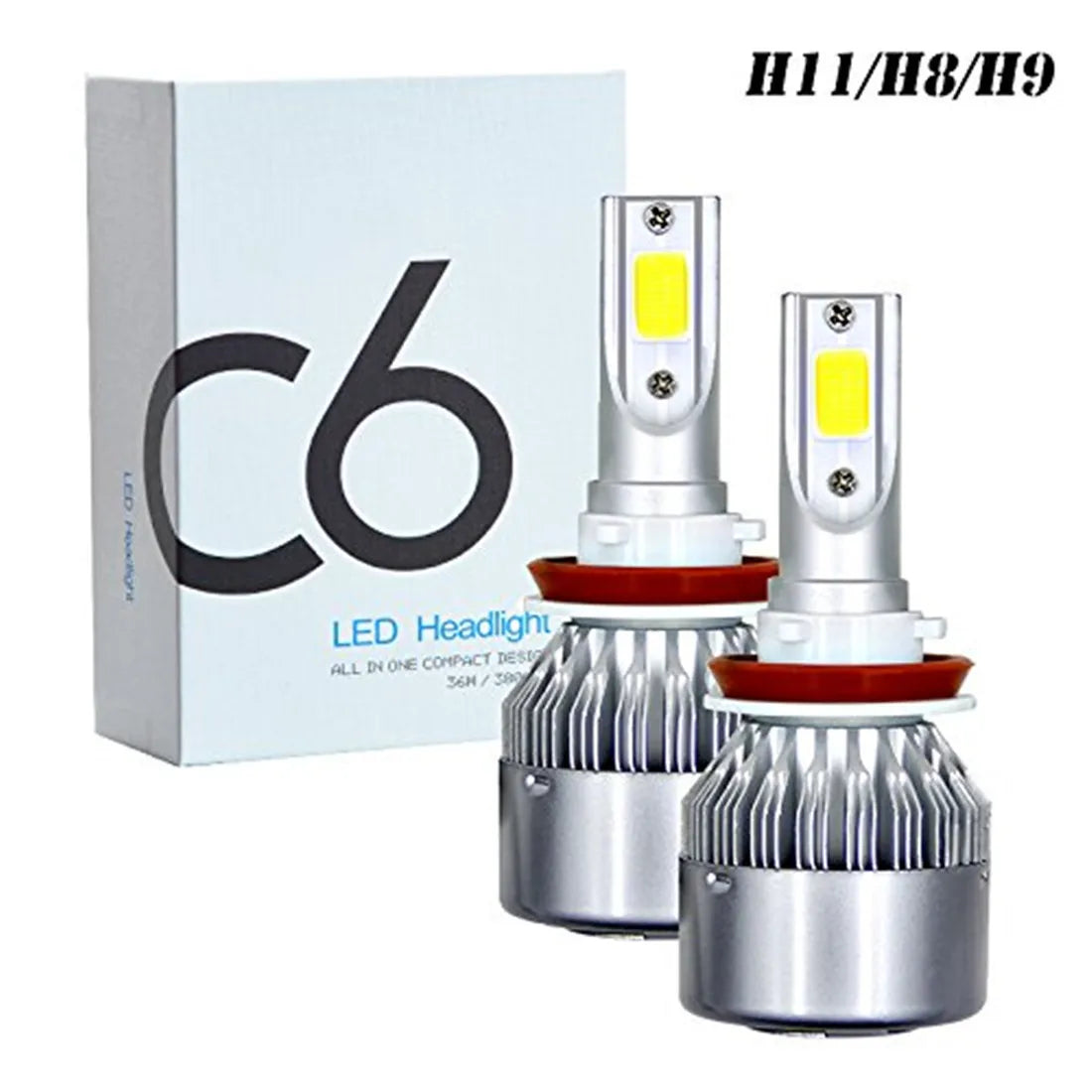 2pcs C6 car LEDs H4 H7 H1 H3 H8 H11 H10 H13 9004 HB3 9005 HB4 9004 HB1 9007 HB2 880 881 9012 bulbs car headlights