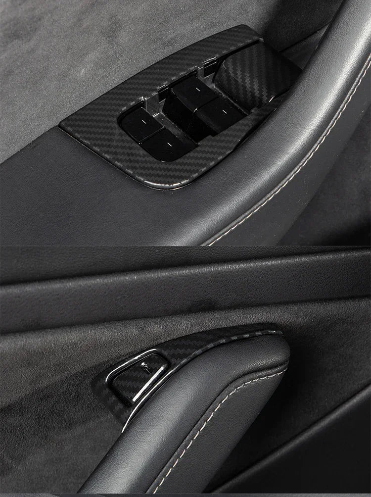 For Tesla Model Y/3/3+ Highland Window Lifter Switch Buttons Cover Trim Frame Button Stickers 2017-2024 Car Interior Accessories