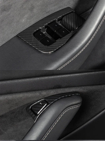 For Tesla Model Y/3/3+ Highland Window Lifter Switch Buttons Cover Trim Frame Button Stickers 2017-2024 Car Interior Accessories