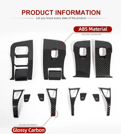 For Tesla Model Y/3/3+ Highland Window Lifter Switch Buttons Cover Trim Frame Button Stickers 2017-2024 Car Interior Accessories