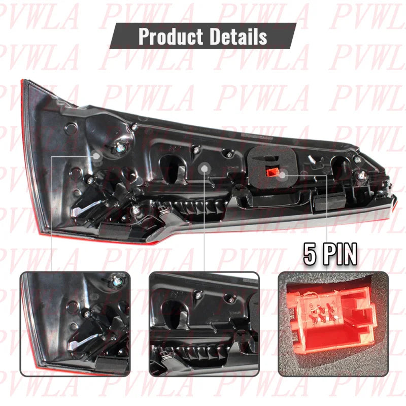 For Audi Q5 2018 2019 2020 European version Car accessories 1 Pair LED 5 Pin Flowing Tail Light Rear Brake Lamp