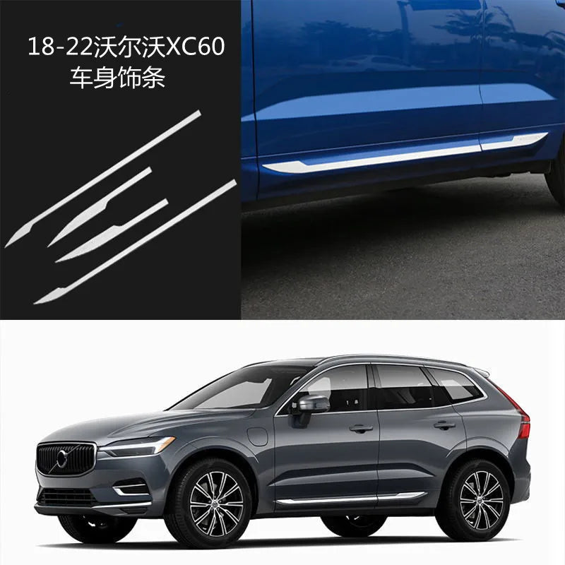 Car Accessories For Volvo xc60 2018 2019 2020 2021 2022 Body electroplating door side anti-collision decorative bright strip