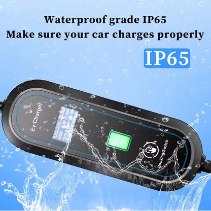 Teschev Level 2 EV Charger GBT Standard 10A/16A/20A/24A/32A 1P 7KW Wallbox Cable 5m For Electric Vehicle China Cars