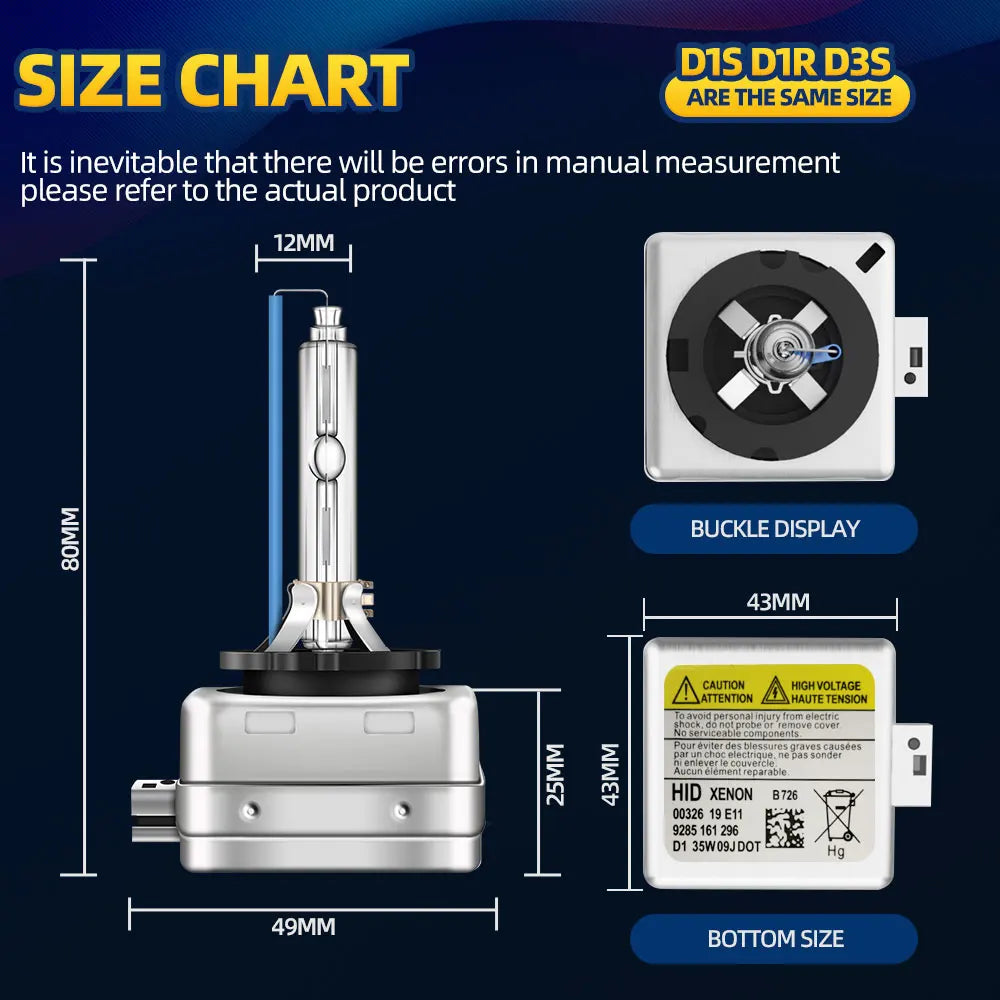 D1S HID Xenon Headlight 29000LM D1 HID Xenon Headlamps Bulbs 3000K 4300K 5000K 6000K 8000K 10000K 12000K Auto Lamps 12V 24V