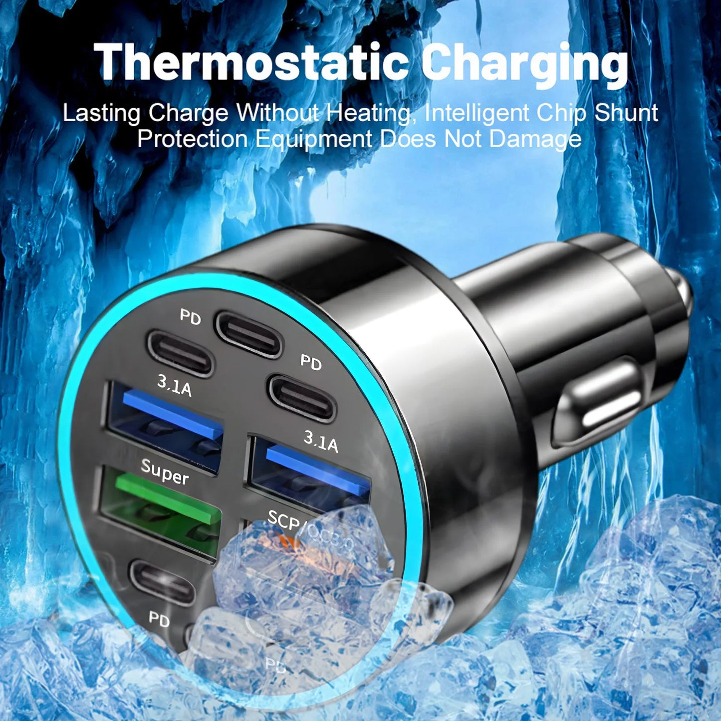 6PD+4USB Super Fast Charging Car Charger 10 in 1 Efficient Adapter Electrical Equipment Charging Systems Battery Charging Units