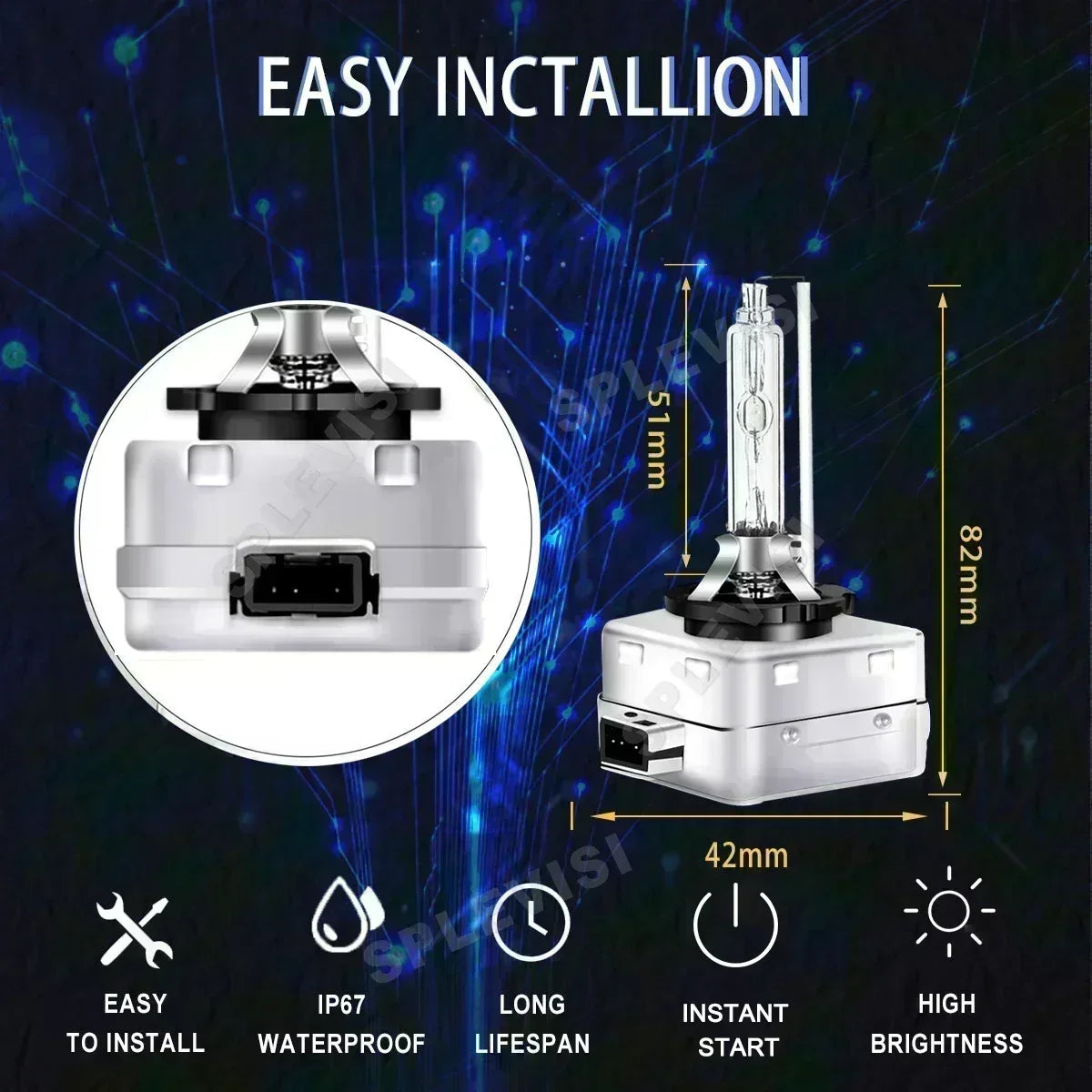 2Pcs Xenon HID Headlight Car Lamp D1S For VW Volkswagen Touran 2008 2009 2010 2011  Auto Lamp 6000K