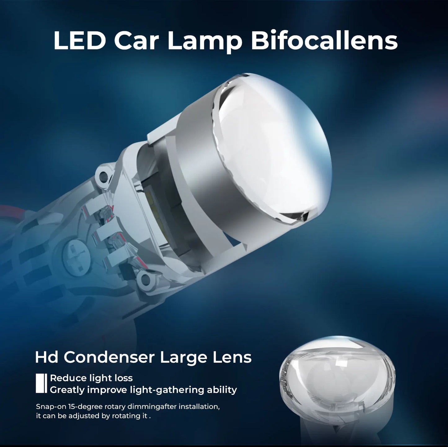 ISAMUTO FI281L LED H8 H9 H11 PGJ19-2 Headlight With MINI Lens 9-60V 56W 6500K 10000LM White LED Car Bulb +500% Brightness (Pair)