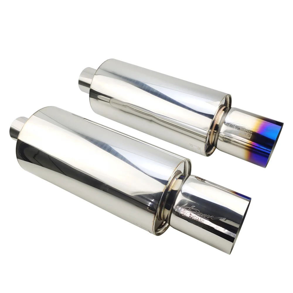 Car Exhaust Systems Tail Pipe Muffler High Quality Universal Stainless Mufflers Large Size Interface 63mm 76mm Ses Bombası