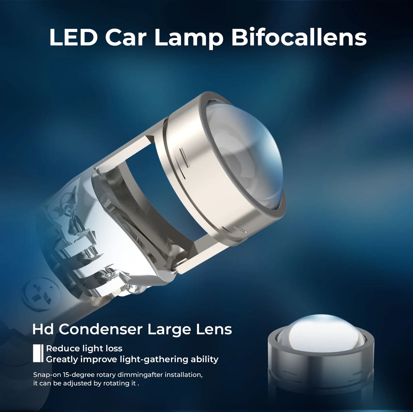 ISAMUTO FE751L LED 12-35V H4 H7 H8 H9 H11 Headlight With Lens HB3 HB4 9005 9006 7000K 10000LM White Car Bulb +800% Beam (Pair)