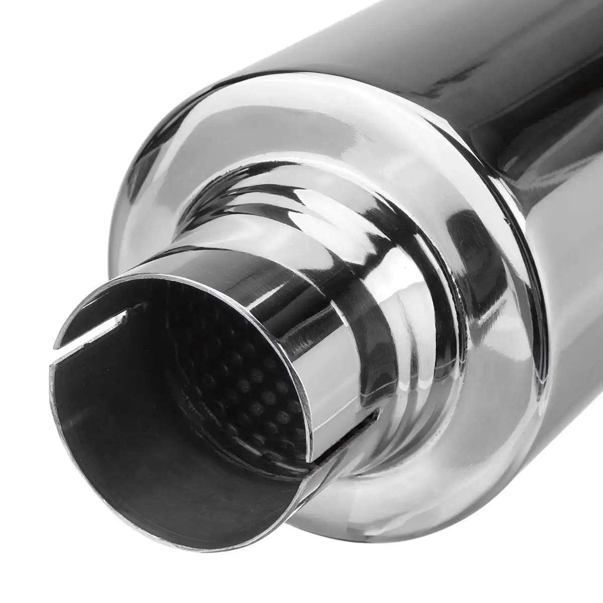 2" 50mm Universal Car Resonator Exhaust Pipe Muffler Stainless Steel Muffler Tip Exhaust Tail Tube Silencer 16inch Long