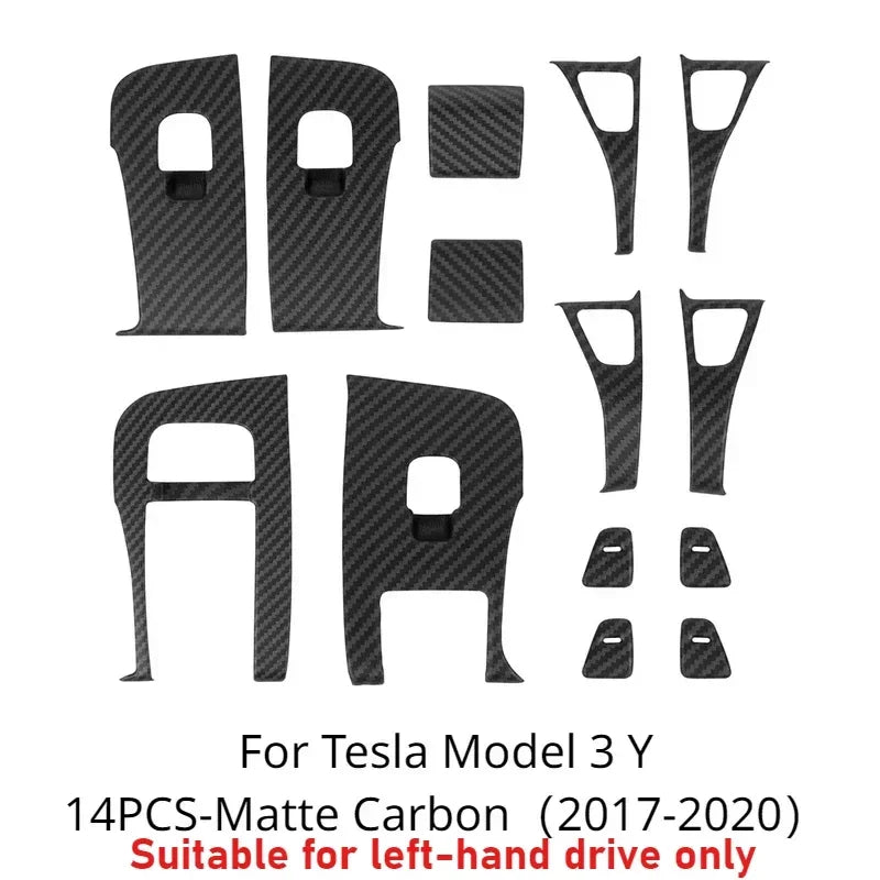 For Tesla Model Y/3/3+ Highland Window Lifter Switch Buttons Cover Trim Frame Button Stickers 2017-2024 Car Interior Accessories