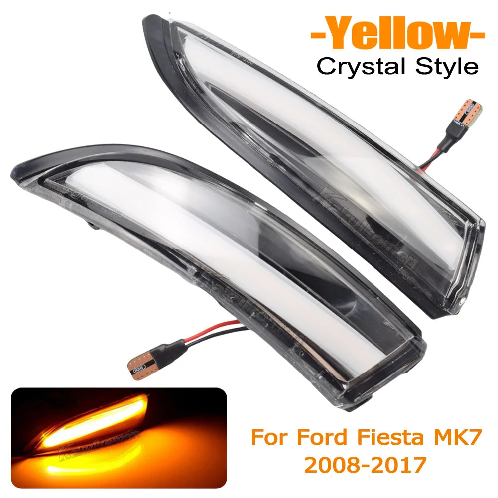 Dynamic LED Turn Signal Light Flowing Side Wing Rearview Mirror Blinker Indicator For Ford Fiesta Mk7 2008-2017 For Ford B-Max